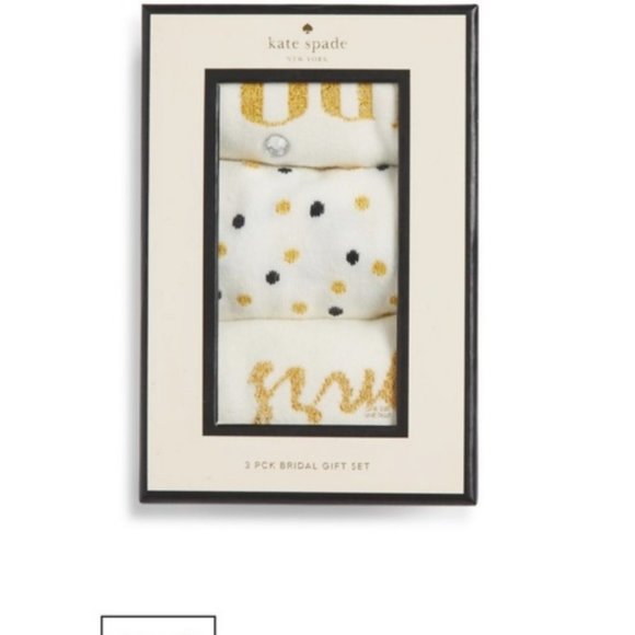 kate spade i do bridal wedding bride 3-pack crew socks nwt - Picture 2 of 5
